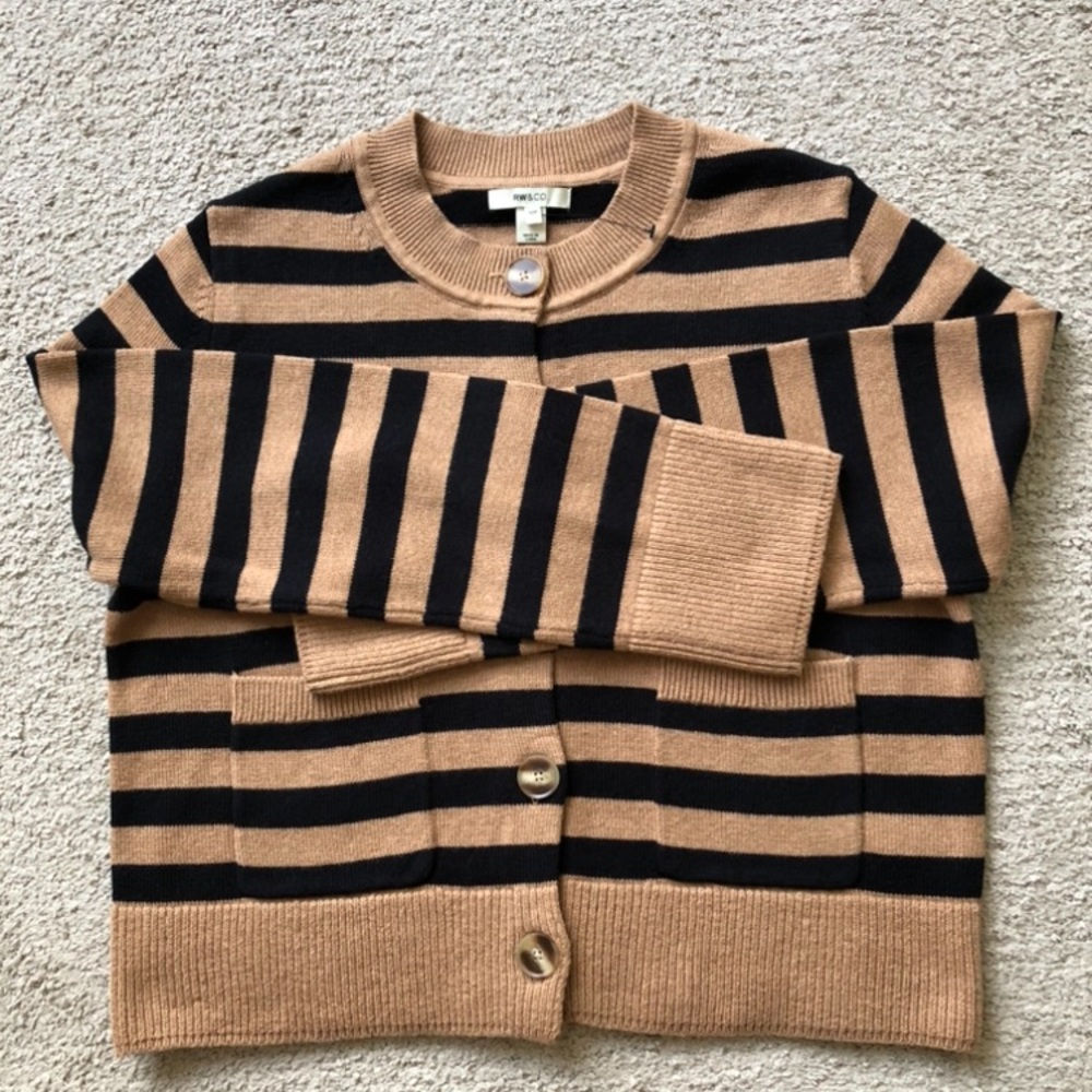 RW&CO Crewneck Wool Blend Cardigan. NWOT.